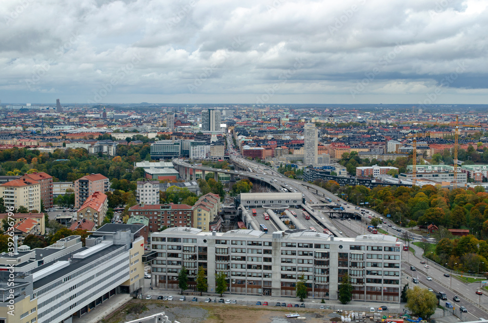 Fototapeta premium city aerial view, Stokgolm, Sweden