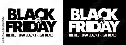 Best Black Friday 2020 - vector icon or banner with discount offers on transparent and black background