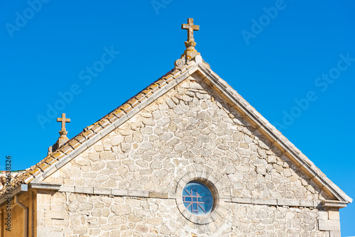 Detail of church facade in Alhama de Granada