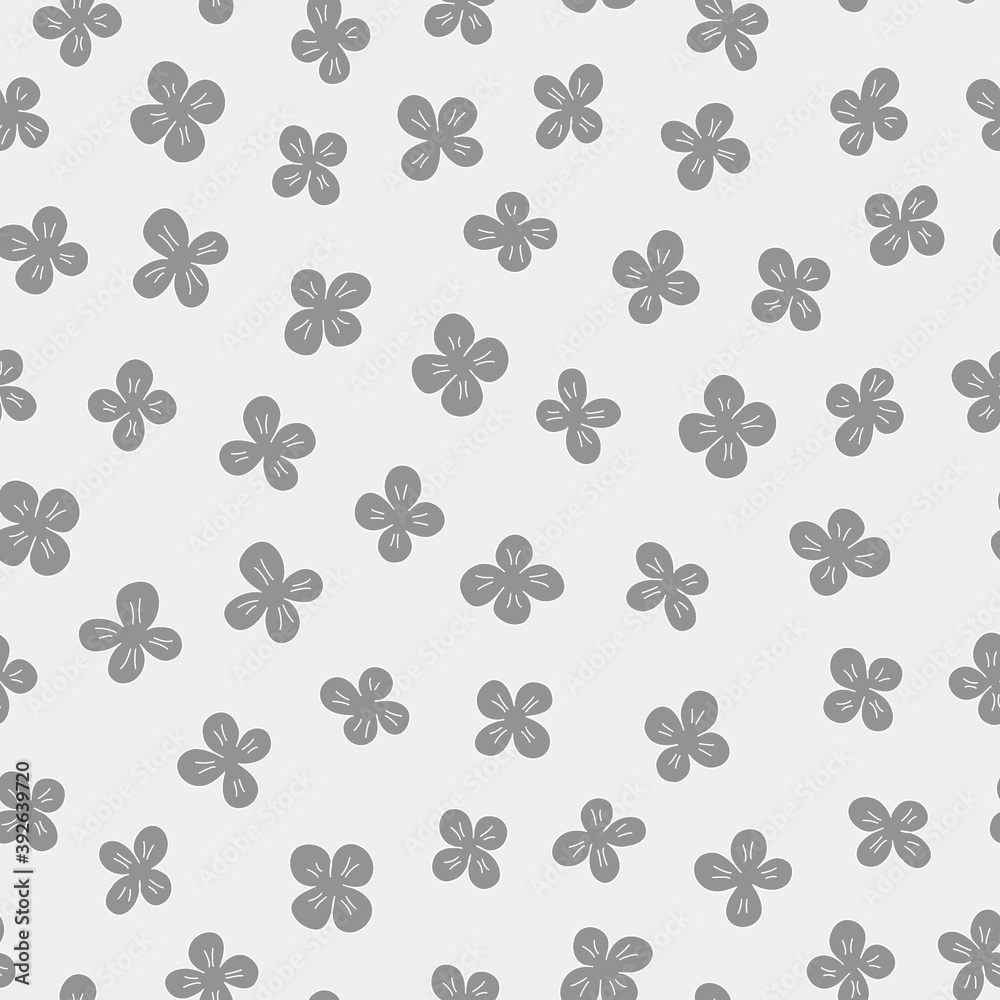 Fototapeta premium Seamless vector cute pattern with hand-drawn flowers