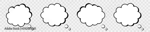 Blank retro comic speech bubble. Set clouds isolated on gray background. Vector design elements for your project, eps10. photo