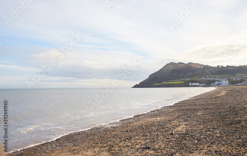 Canvas Print Bray town (Ireland) as seen from Bray Head in autumn
