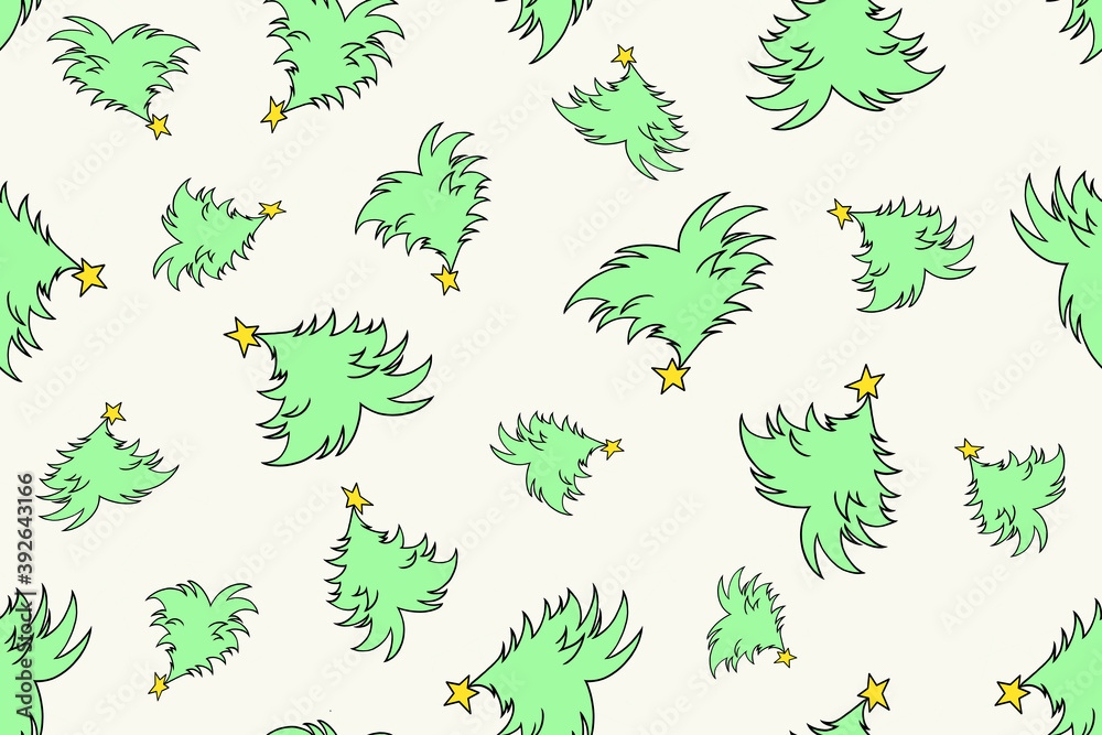 christmas trees with yellow stars seamless pattern christmas trees with yellow stars seamless pattern