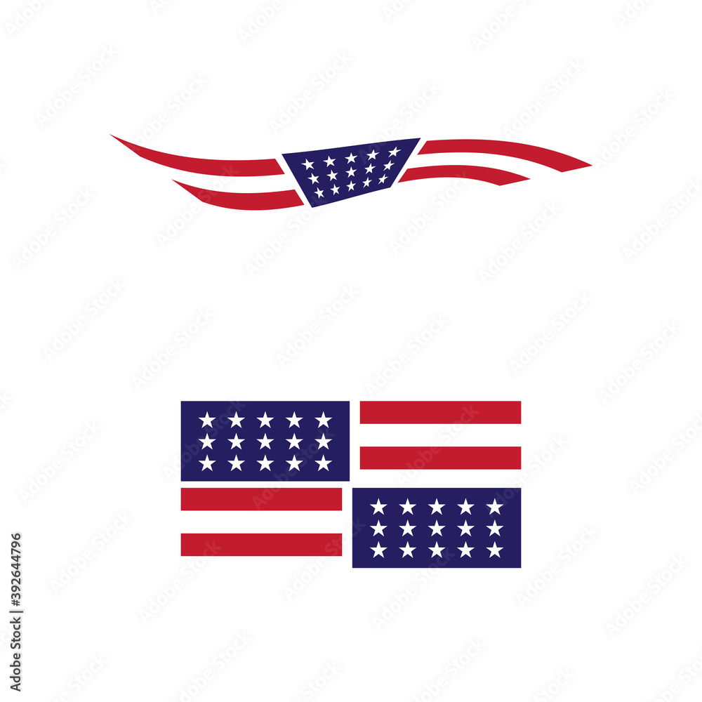Flag american vector icon illustration design template Flag american vector icon illustration design template