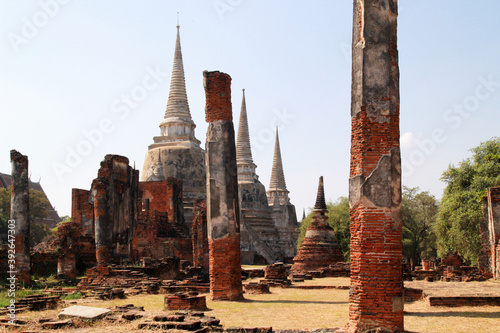 UNESCO world heritage. Ancient archaeological site at Ayutthaya Historical Park  Archaeological sites of Thailand in Ayutthaya  ancient and beautiful. Ayutthaya Province  Thailand.