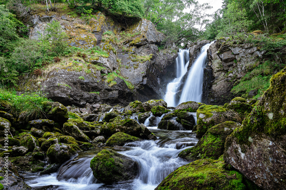 Fototapeta premium Double waterfall in a forest