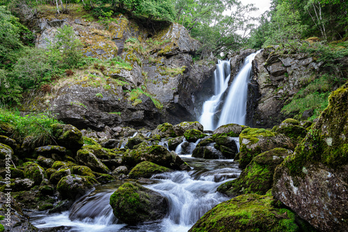 Fototapeta Naklejka Na Ścianę i Meble -  Double waterfall in a forest