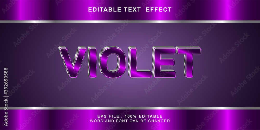 violet text effect editable