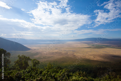 Ngorongoro Conservation Area aerial view  Tanzania  Africa