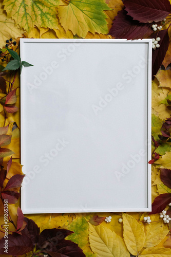 Background for text with autumn leaves
