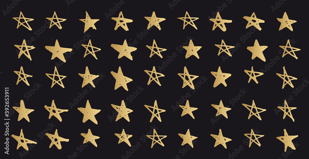 Big Stars set. Hand drawn doodle illustrations Big Stars set. Hand drawn doodle illustrations