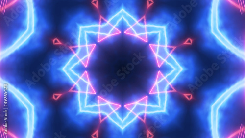 Bright Kaleidoscope visual with  abstract flame fractal. 