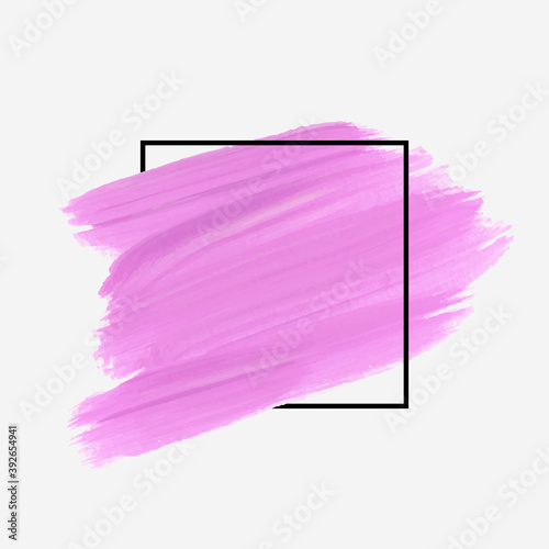 Art abstract background brush paint texture design acrylic stroke poster illustration vector over square frame. Rough paper hand painted vector. Perfect design for headline, logo and sale banner. 
