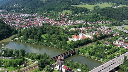 Aerial view of Budatinsky Castle in Zilina, Slovakia photo