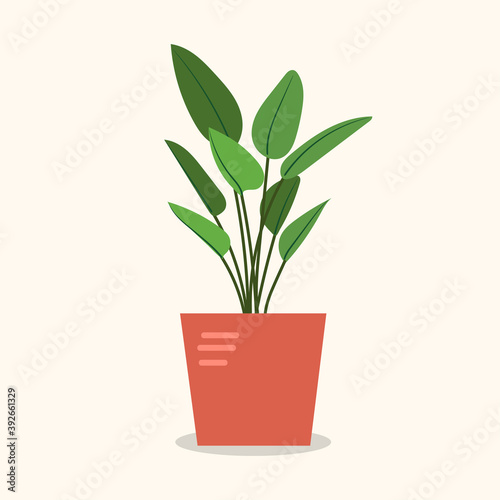 Ornamental plant design, flat image in hand drawing. Vector illustration