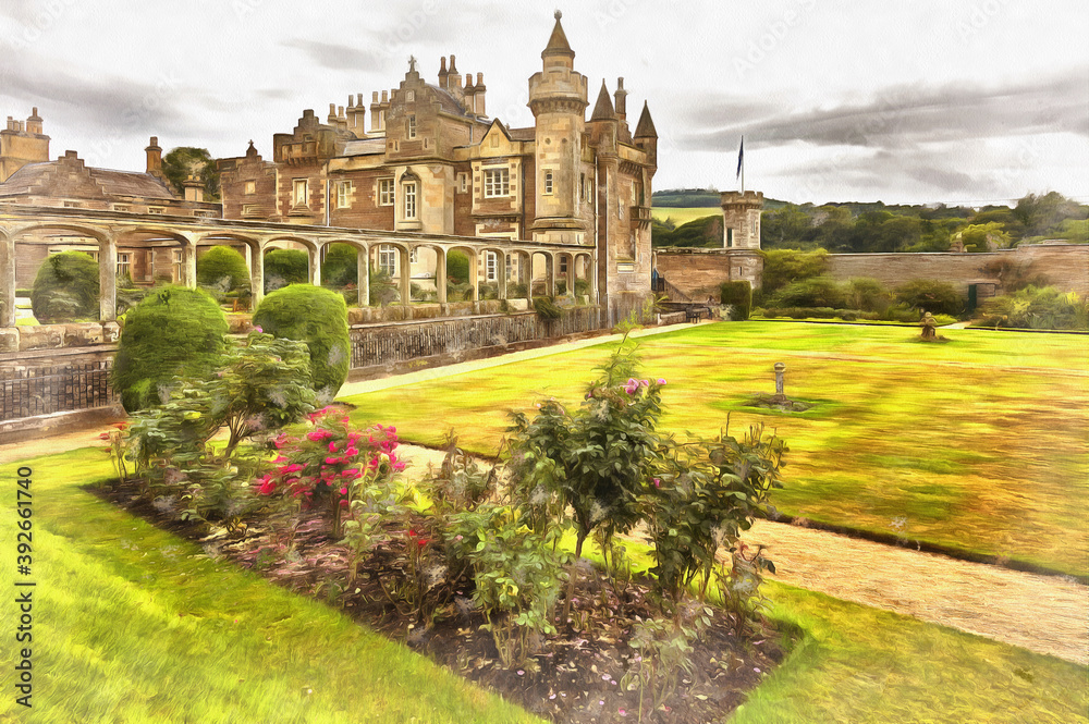 Old palace beautiful view colorful painting looks like picture. Old palace beautiful view colorful painting looks like picture.