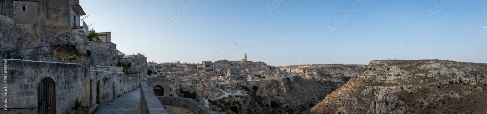 The Sassi di Matera, Panoramic view of the ancient city of Matera Basilicata, southern Italy
