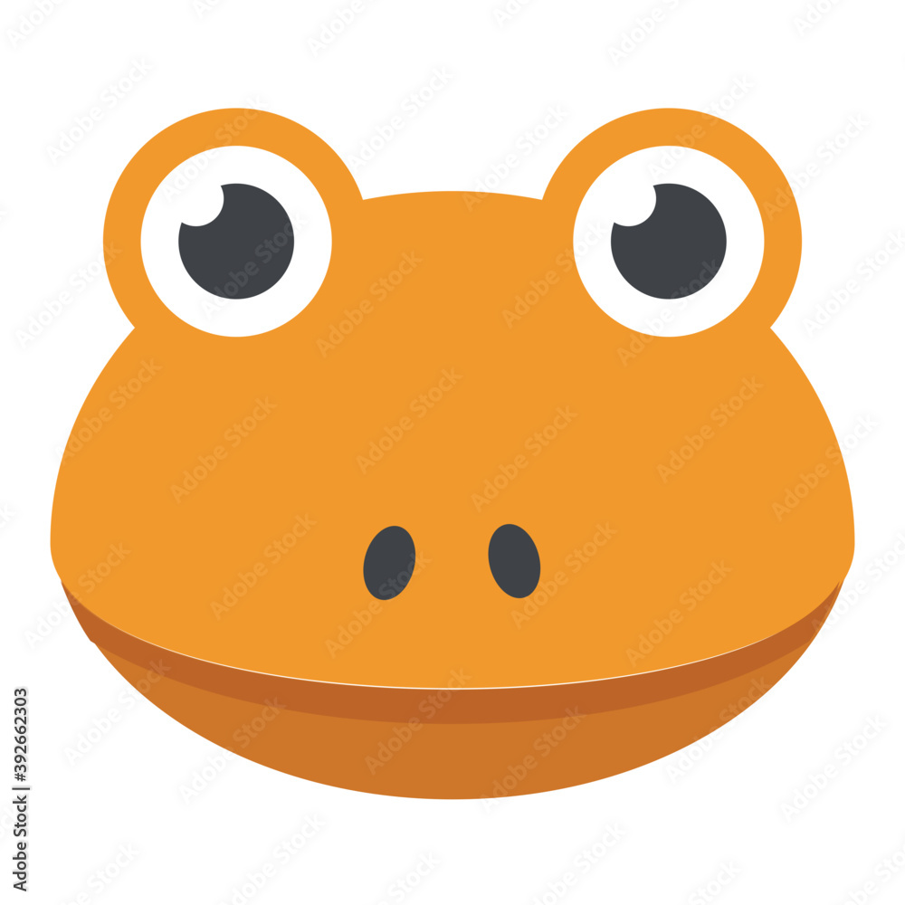 Fototapeta premium Funny crazy frog face cartoon character 