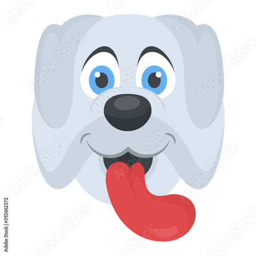 A face of a brown dog with open mouth