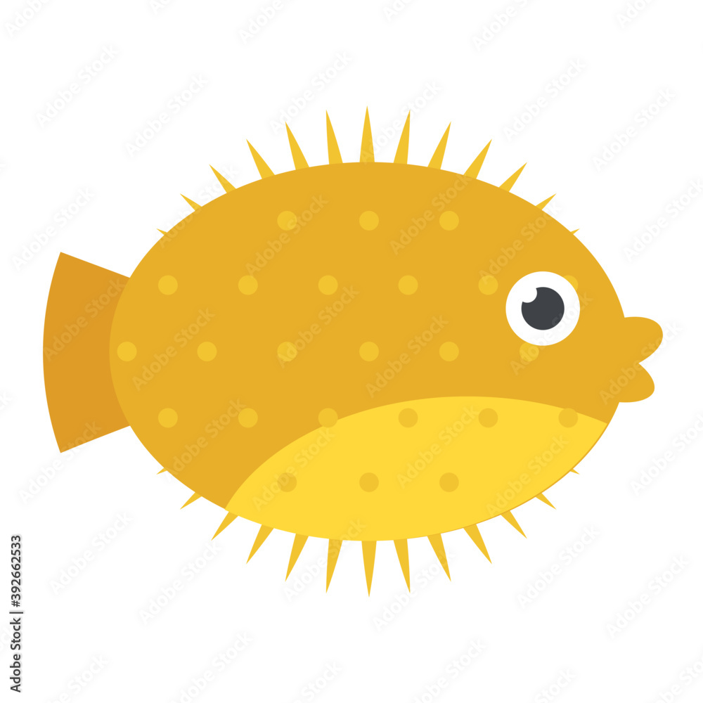 Fototapeta premium A cute small tropical fish, sealife cartoon