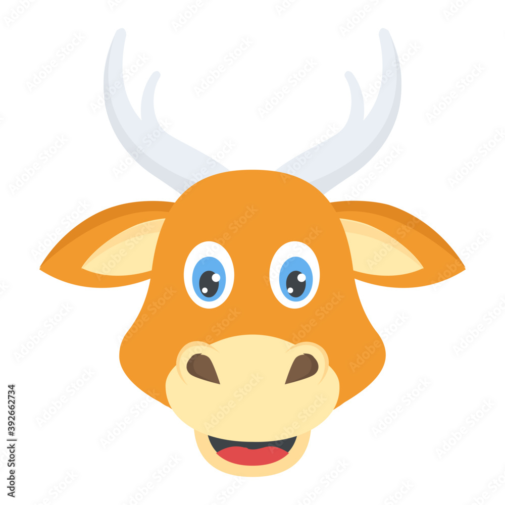 Fototapeta premium A cute, smiling and small bull head 