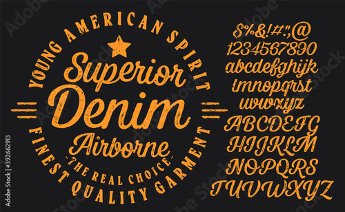  Craft vintage typeface design. Fashion type. Pop modern display vector letters.