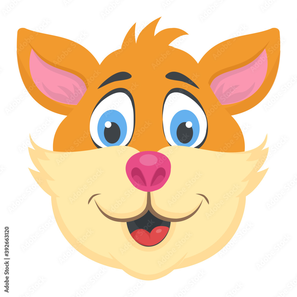 Cute curious fox face mascot
Cute curious fox face mascot