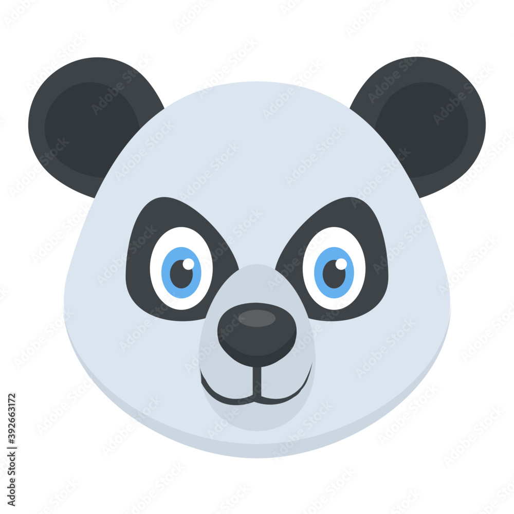 Fototapeta premium Cartoon animal, cute teddy bear face