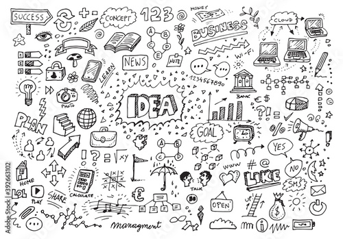 Hand drawn idea vector doodles