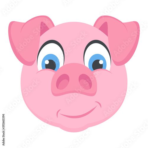 
A cute pig head mascot
