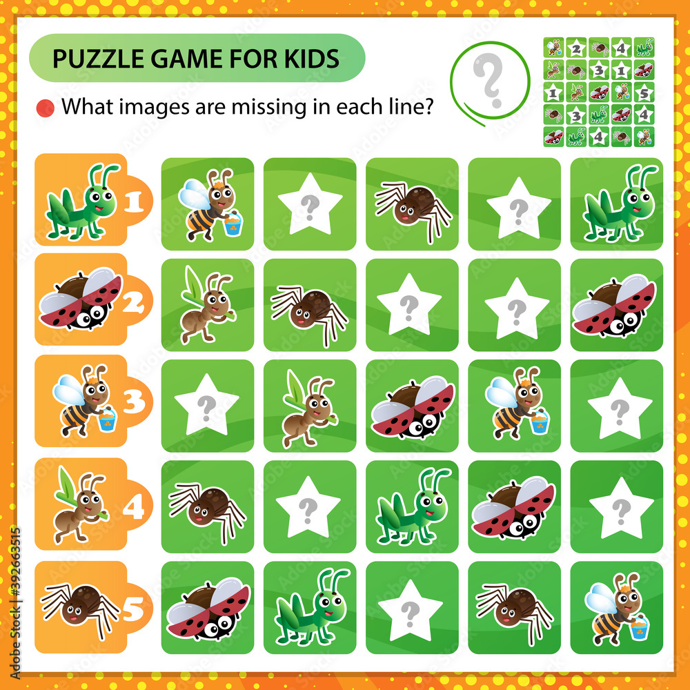 Sudoku Puzzle What Images Are Missing In Each Line Insects Worker