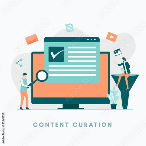 Content curation Illustration concept. Illustration for websites, landing pages, mobile applications, posters and banners. photo