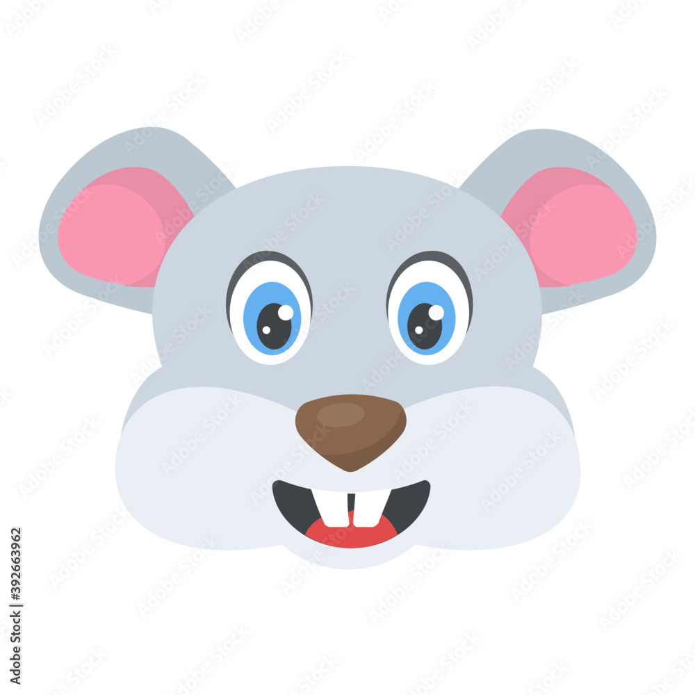 A cute rat face with excited expressions
A cute rat face with excited expressions
