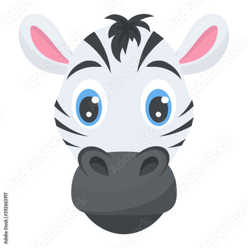 
A smiling zebra with black and white strips
