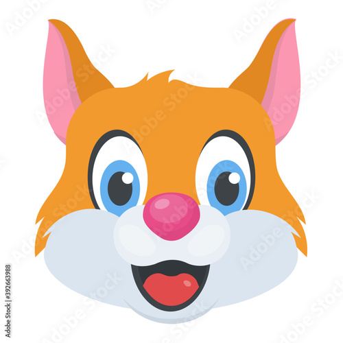  Cute curious fox face mascot 
