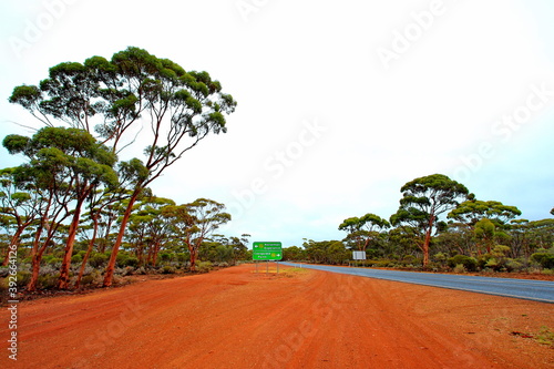 Across Australian outback in the rain photo