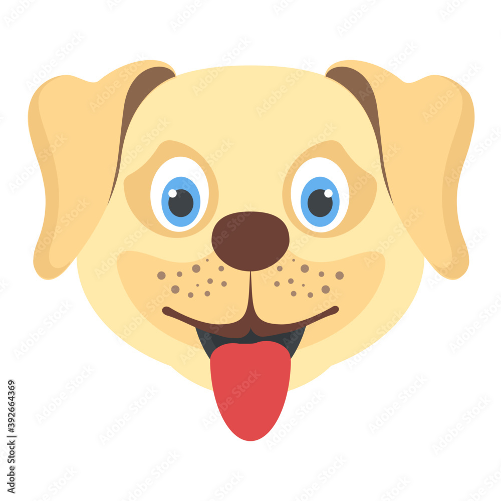 A face of a brown dog with open mouth