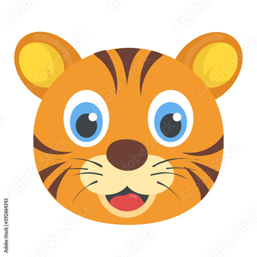  Cute cartoon wild cat head 