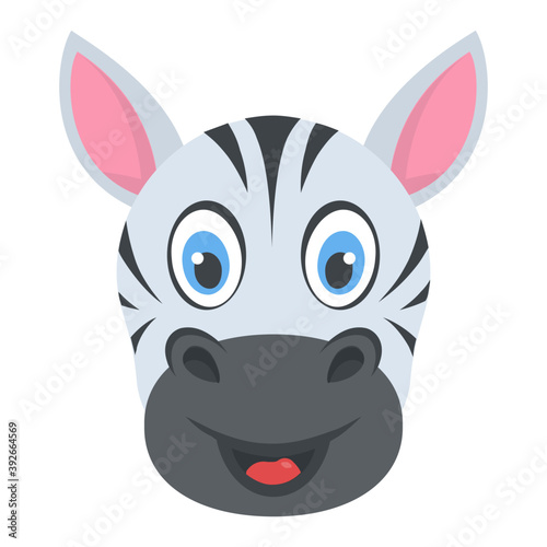 
A smiling zebra with black and white strips
