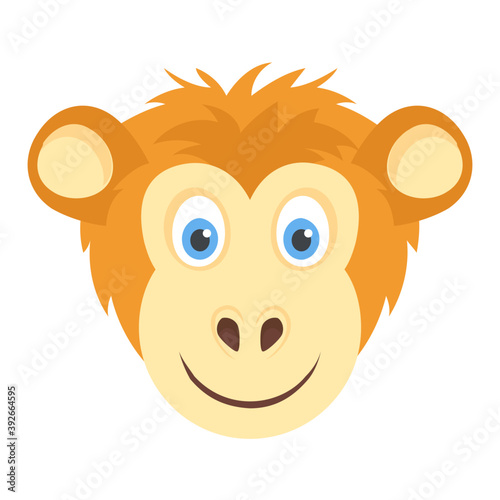 
Chimpanzee head of cartoon animal 
