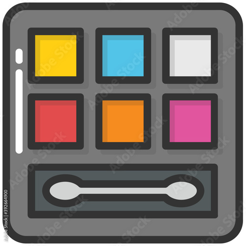 
Eyeshadows palette with applicator. Women makeup 
