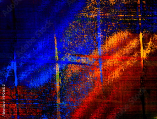 Abstract background. A striking illustration in a combination of red, black, blue and green.