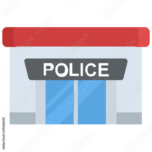 
Flat icon design of police station
