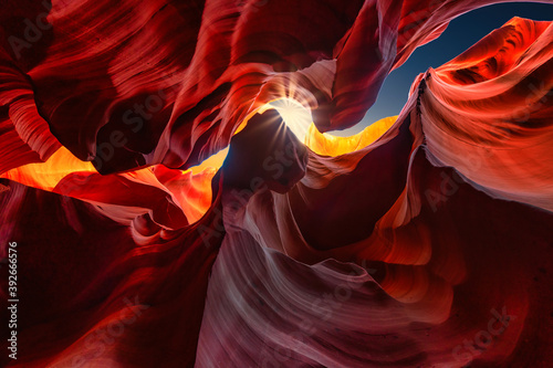 Fototapeta canyon antelope arizona - abstract  colorful and structure background sandstone
