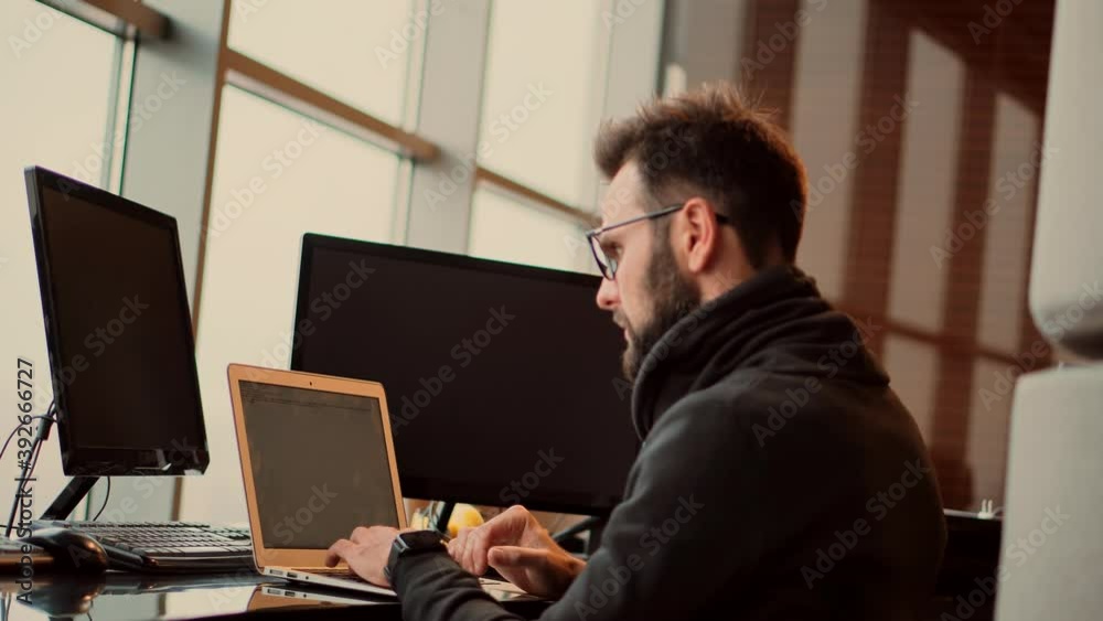 Serious Online Trader Work With Stock Market Data.Businessman Lawyer Working In Office On Workplace.Salesman Analyzing Charts On Laptop.Focused Trader Reading Corporate Financial Audit Report Document Serious Online Trader Work With Stock Market Data.Businessman Lawyer Working In Office On Workplace.Salesman Analyzing Charts On Laptop.Focused Trader Reading Corporate Financial Audit Report Document
