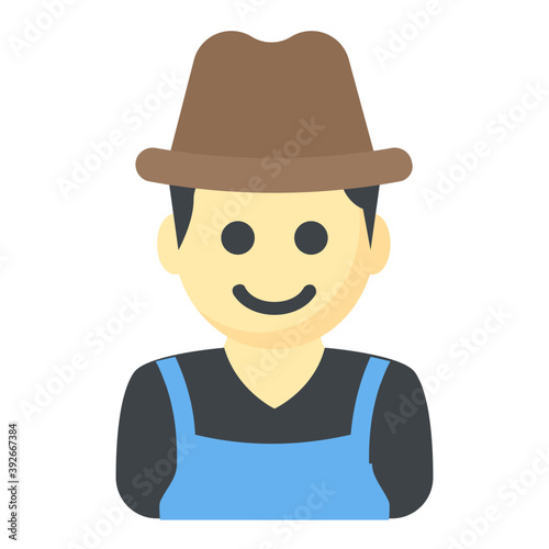Flat icon design of gardener