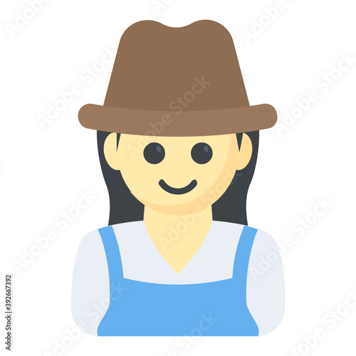 Flat icon design of gardener