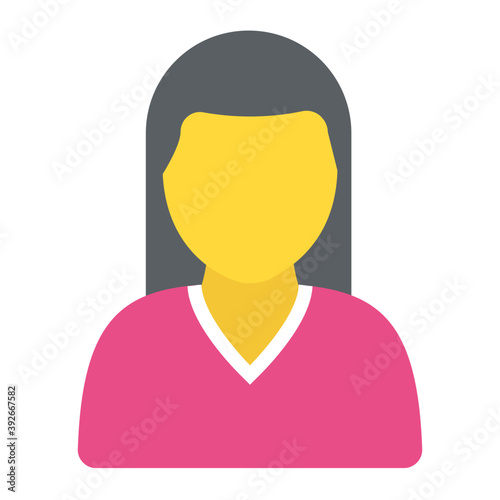 

Flat icon design of girl avatar
