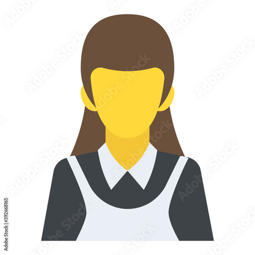 
Flat icon design of girl avatar
