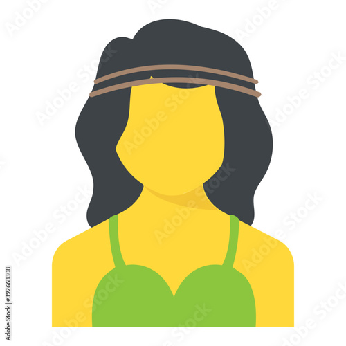 
Flat icon design of girl avatar
